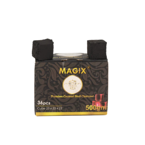 MAGIX Premium Coconut Shell Charcoal Cubes - 500g Pack 36pcs